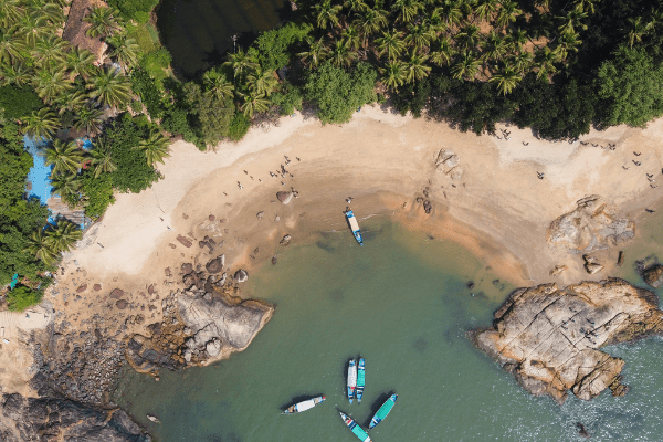 Yoga_In_Gokarna Aerial View of paradise beach of Gokarna